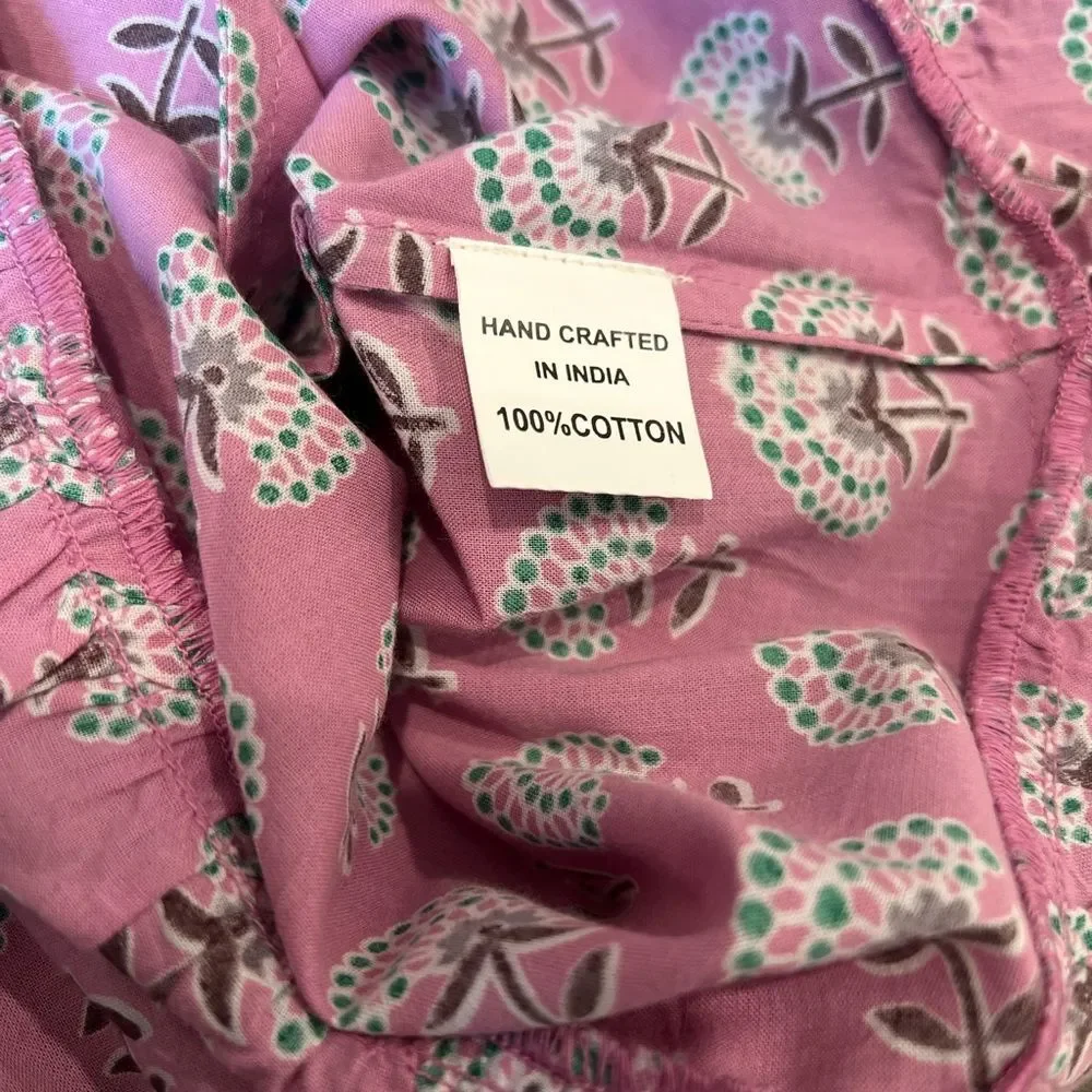 NWT Sohana Purple Floral Smocked Blouse and Shorts Matching Set Medium